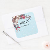 Weihnachts-Party Hallo Name Tag Abzeichen Quadratischer Aufkleber (Umschlag)