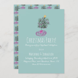 Weihnachts-Party Hand gezeichnet Weihnachtsbaum Do Einladung