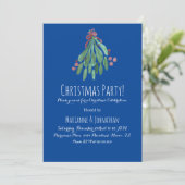 Weihnachts Party Hand Wasserfarben Tree und Bow Bl Einladung (Stehend Vorderseite)