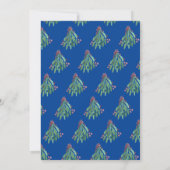 Weihnachts Party Hand Wasserfarben Tree und Bow Bl Einladung (Rückseite)