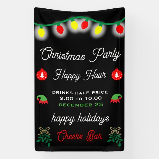 Weihnachts-Party Happy Hour Werbeaktion Banner (Vertikal)