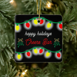 Weihnachts-Party Happy Hour Werbeaktion Keramikornament