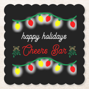 Weihnachts-Party Happy Hour Werbeaktion Untersetzer