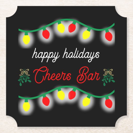 Weihnachts-Party Happy Hour Werbeaktion Untersetzer (Vorderseite)