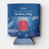 Weihnachts-Party hässlich Pullover rot-blauen Schn Dosenkühler (Vorderseite)