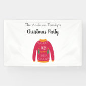Weihnachts Party hässlich Pullover rot weiß Banner (Horizontal)