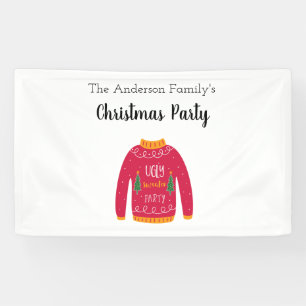 Weihnachts Party hässlich Pullover rot weiß Banner