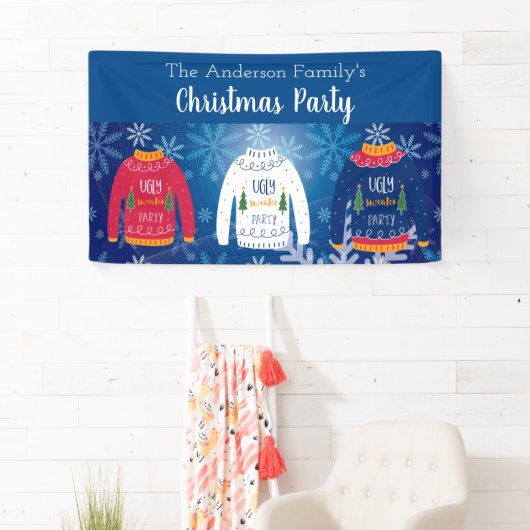 Weihnachts-Party hässlich Pullover Rotschnee Winte Banner (Insitu)