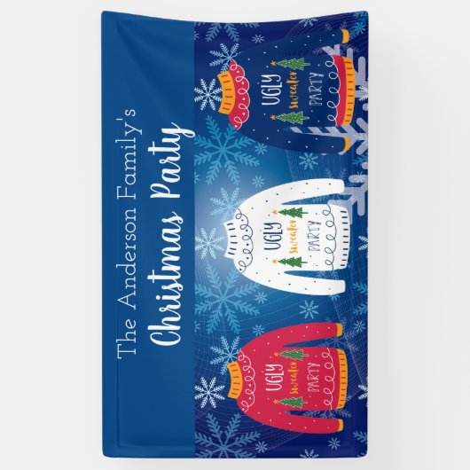 Weihnachts-Party hässlich Pullover Rotschnee Winte Banner (Vertikal)