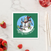 Weihnachts-Party hinzufügen das Datum Skifahren Sc Serviette (Beispiel)