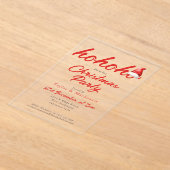 Weihnachts-Party Ho Ho Ho Weihnachtsmannmütze Acryleinladungen (Ablage )