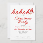 Weihnachts-Party Ho Ho Ho Weihnachtsmannmütze Einladung (Vorderseite)