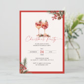 Weihnachts-Party Holiday Cocktails Einladung (Stehend Vorderseite)
