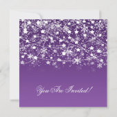 Weihnachts-Party Holiday String Lights Lila Einladung (Rückseite)