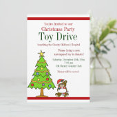Weihnachts-Party Holiday Toy Drive Einladungen (Stehend Vorderseite)