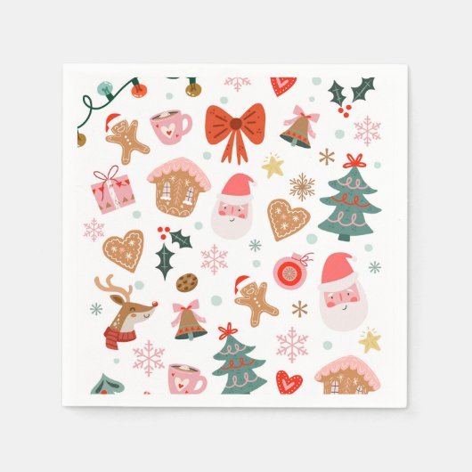 Weihnachts Party Holidays Kinderdusche Geburtstag Serviette (Vorderseite)