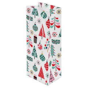 Weihnachts Party Hostess Geschenk. Urlaubsmuster Geschenktüte Für Weinflaschen