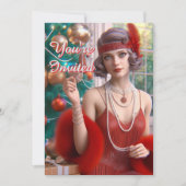 Weihnachts-Party in den 20er Jahren Flapper Holida Einladung (Vorderseite)