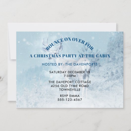 Weihnachts-Party in der Hütte Wildes Hirsch mit An Einladung (Vorderseite)