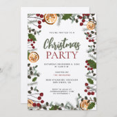Weihnachts-Party in einem rustikalen Foliage Einladung (Vorne/Hinten)