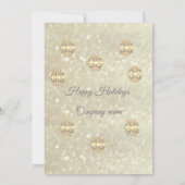 Weihnachts-Party in Gold/Rot-Glitterie Einladung (Rückseite)