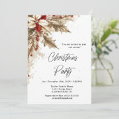 Weihnachts-Party in Gold und Rot Einladung (Stehend Vorderseite)