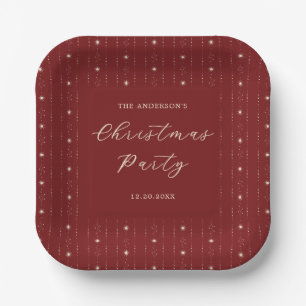 Weihnachts-Party in Rot und Creme Stars Pappteller
