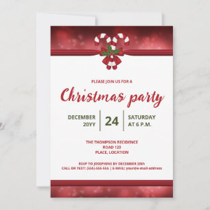 Weihnachts-Party in Rot und Weiß Einladung