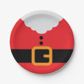 Weihnachts-Party in Rot und Weiß im Weihnachtsmann Pappteller (Vorderseite)