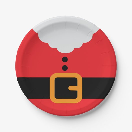 Weihnachts-Party in Rot und Weiß im Weihnachtsmann Pappteller (Vorderseite)