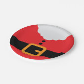 Weihnachts-Party in Rot und Weiß im Weihnachtsmann Pappteller (Schrägansicht)