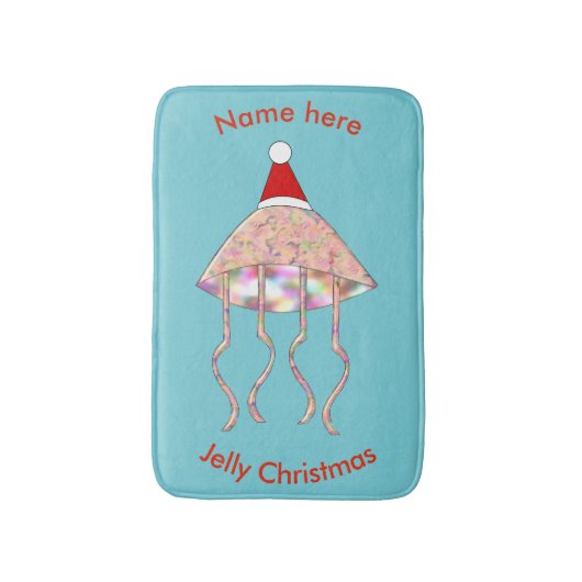 Weihnachts Party Jellyfish Custom Bath Mat Badematte (Vorderseite Vertikal)