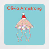 Weihnachts-Party Jellyfish Custom Etiketten (Design 1)