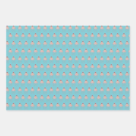 Weihnachts-Party Jellyfish Custom Geschenkpapier Set (Vorderseite 3)