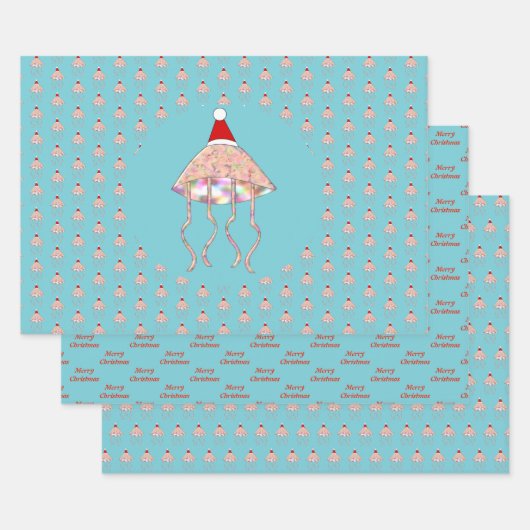 Weihnachts-Party Jellyfish Custom Geschenkpapier Set (Set)