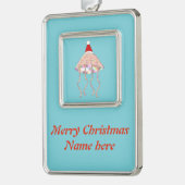 Weihnachts Party Jellyfish Custom Ornament Rahmen-Ornament Silber (Links)