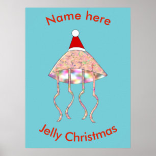 Weihnachts-Party Jellyfish Custom Poster