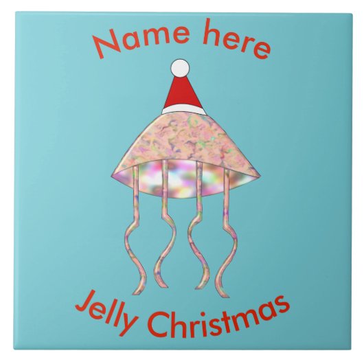 Weihnachts Party Jellyfish Custom Tile Fliese (Vorderseite)
