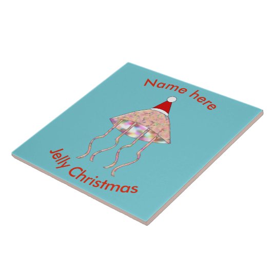 Weihnachts Party Jellyfish Custom Tile Fliese (Seite)