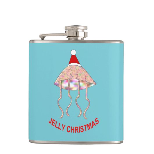 Weihnachts-Party Jellyfish-Flasche Flachmann (Vorderseite)