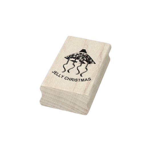 Weihnachts-Party Jellyfish Wood Art Briefmarke Gummistempel (Stempel)