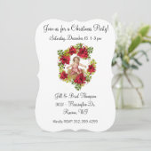 Weihnachts-Party Jesus Blumenkranz Einladung (Stehend Vorderseite)