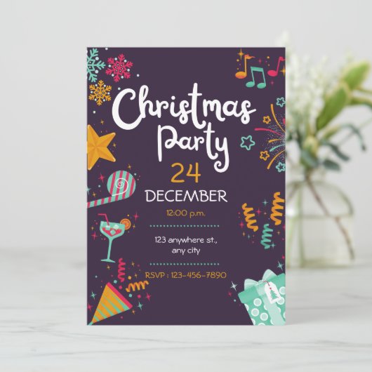 Weihnachts-Party Jingle und Mingle Trendy Weihnach Einladung (Stehend Vorderseite)