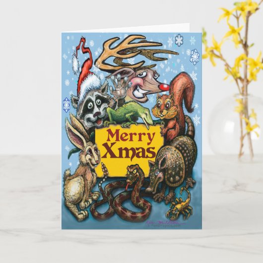 Weihnachts-Party Karte (Gelbe Blume)