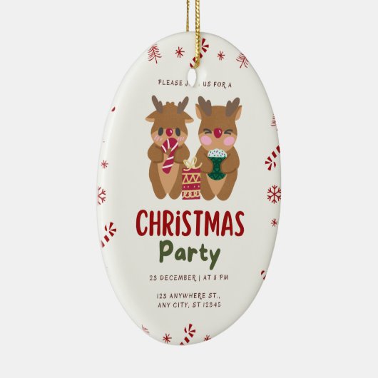 Weihnachts-Party Keramik Ornament (Rechts)