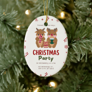 Weihnachts-Party Keramik Ornament