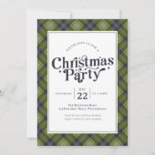 Weihnachts-Party Klassisch Kariert Einladung (Vorderseite)