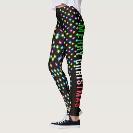 Weihnachts-Party-Leggings, Weihnachtslicht Leggings (Links)