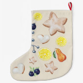 Weihnachts-Party Lemon Ginger Brot Wasserfarbe Großer Weihnachtsstrumpf (Rückseite)