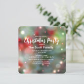 Weihnachts-Party Lichter Einladung (Stehend Vorderseite)